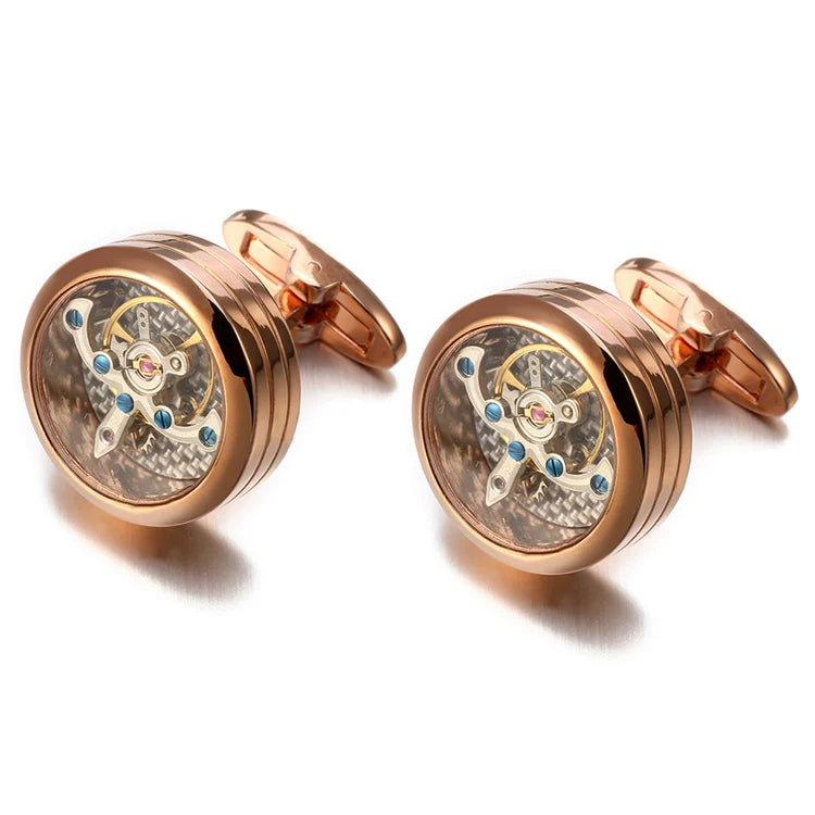 Davis Formal™ Mechanica Automatic Cufflinks – Luxury Skeleton Collection