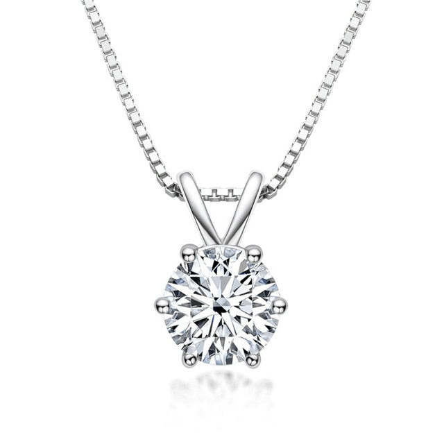 1ct Moissanite Necklace For Charm Women 1ct Diamond Pendant Silver 925 Jewelry Engagement Wedding Party Gifts