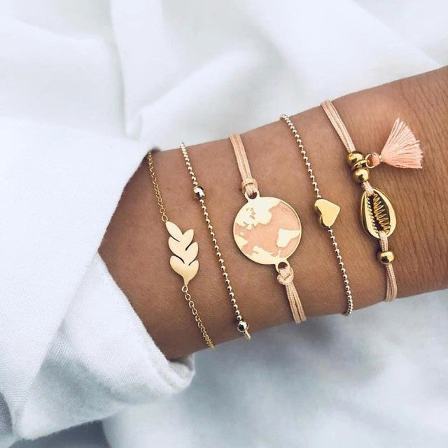 Bohemian Bracelets & Bangles Set Vintage Bead Boho Charm Bracelet For Women Jewelry Accessories