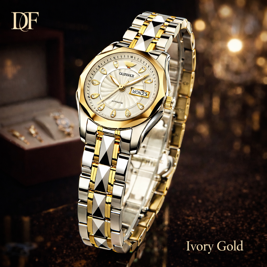 DF Sovereign Women’s Two-Tone Diamond Elegance Automatic Watch Set