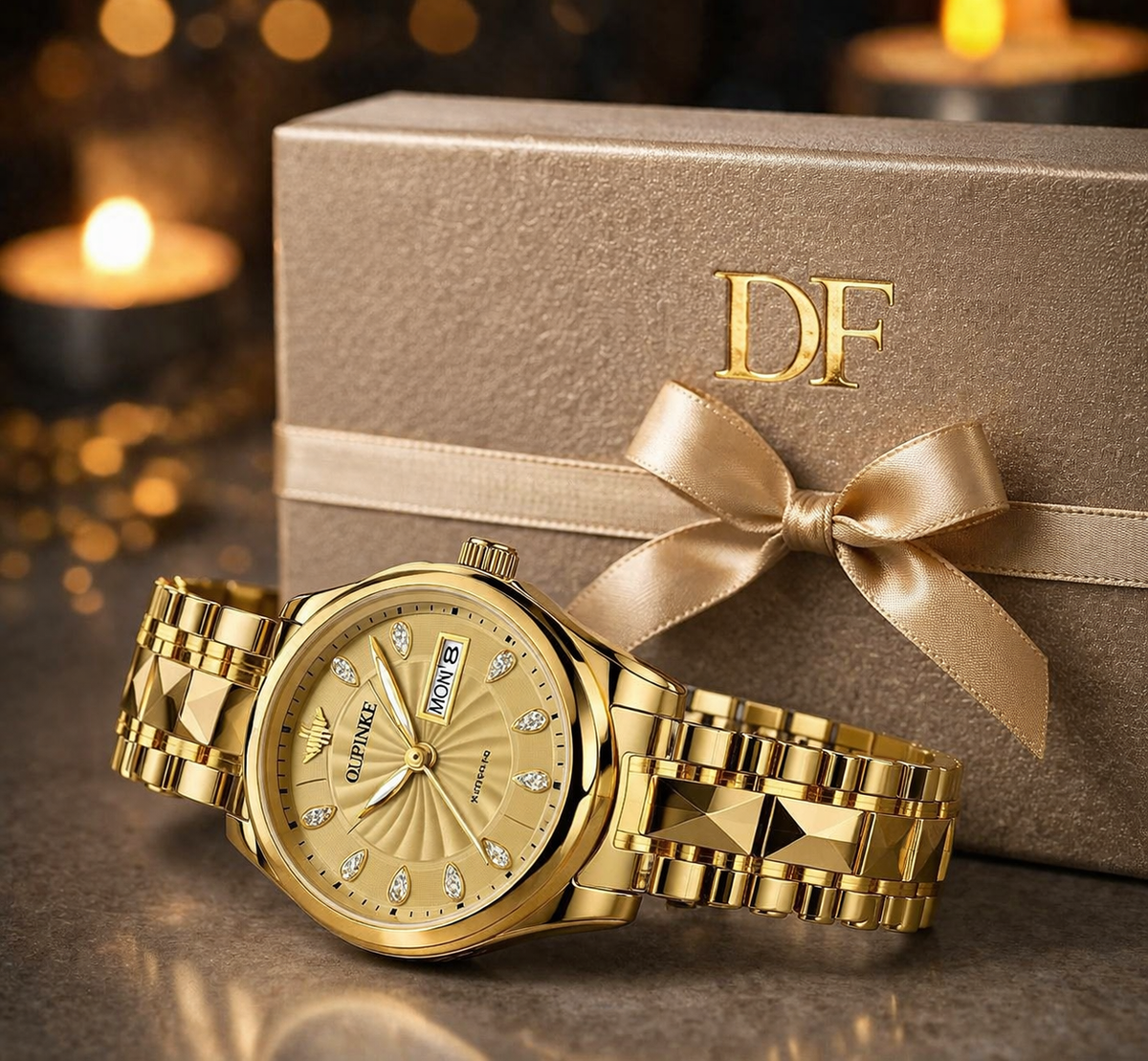 DF Sovereign Women’s Two-Tone Diamond Elegance Automatic Watch Set