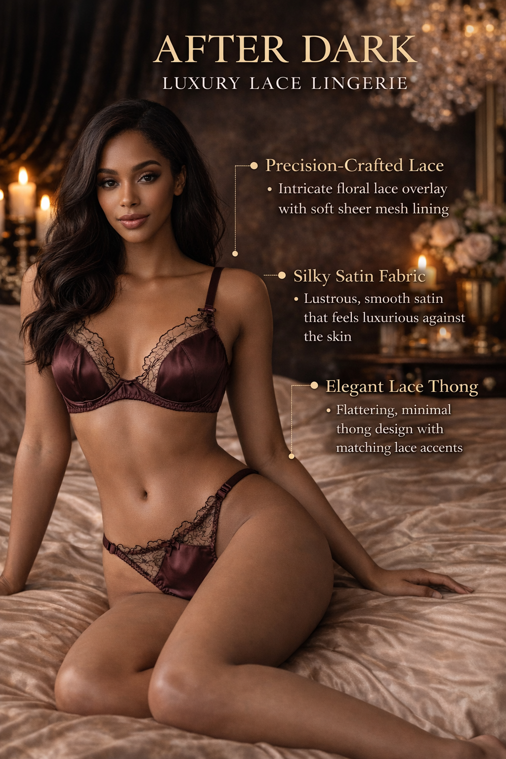 After Dark Sexy Lingerie Lace Bras & Thong Sets