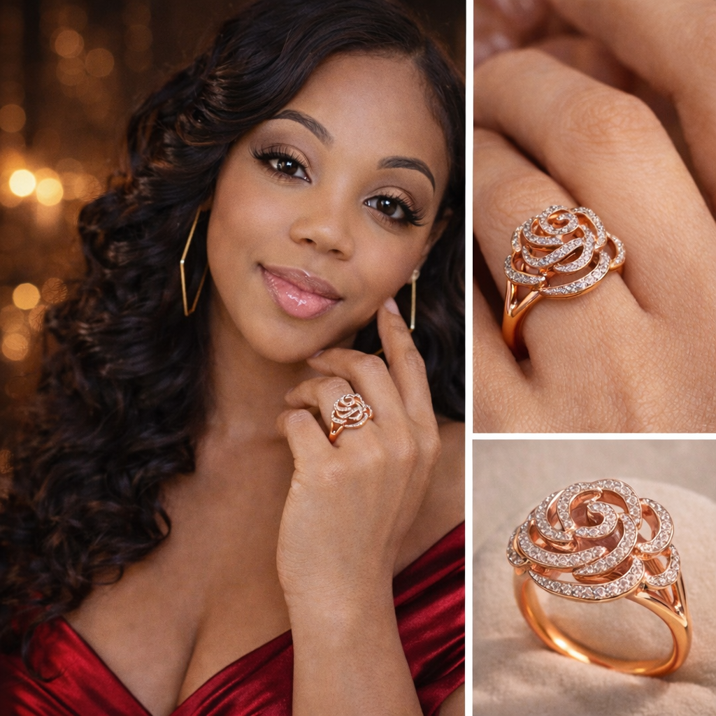 The Sovereign Rose Diamond Ring – Royal Bloom Edition
