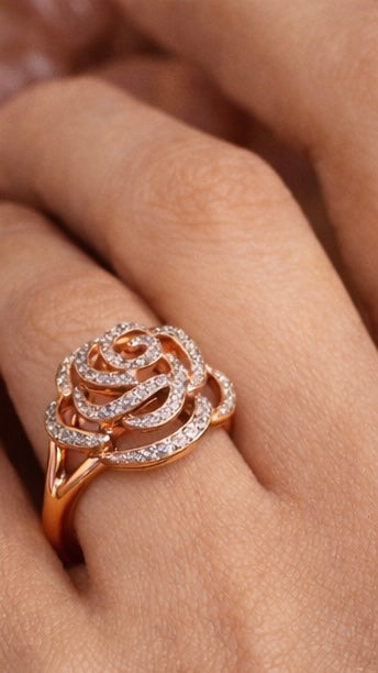 The Sovereign Rose Diamond Ring – Royal Bloom Edition
