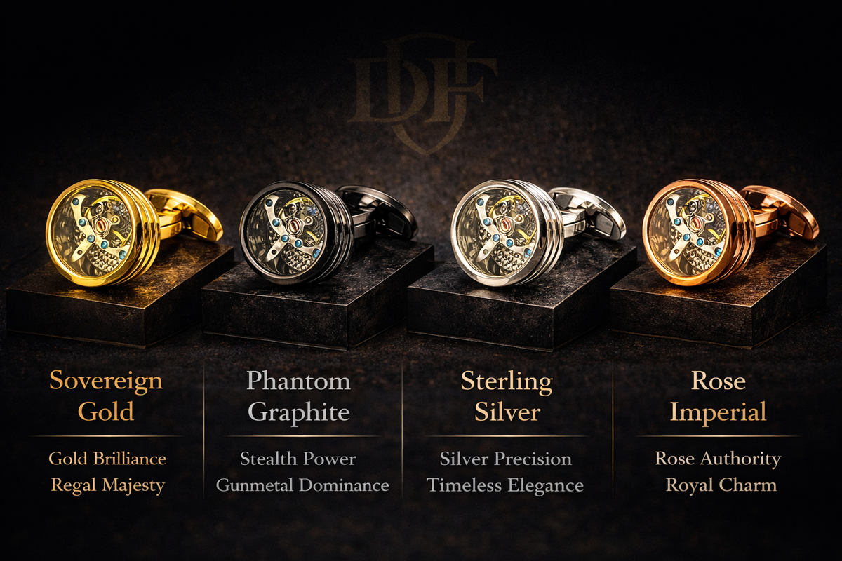 Davis Formal™ Mechanica Automatic Cufflinks – Luxury Skeleton Collection