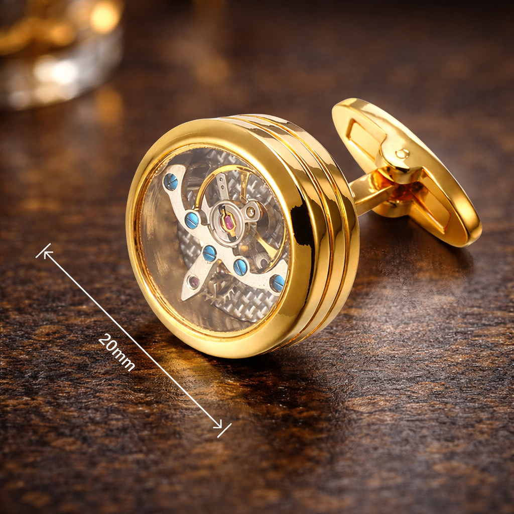 Davis Formal™ Mechanica Automatic Cufflinks – Luxury Skeleton Collection