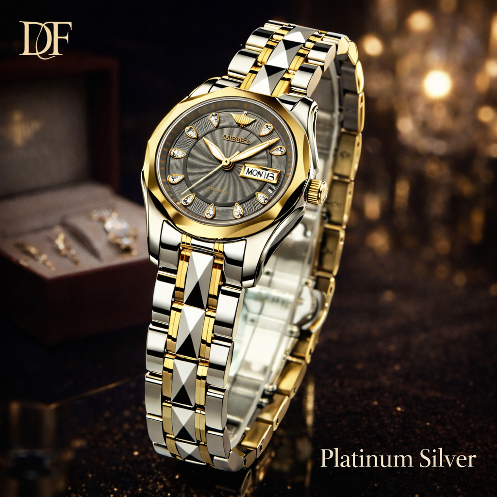 DF Sovereign Women’s Two-Tone Diamond Elegance Automatic Watch Set