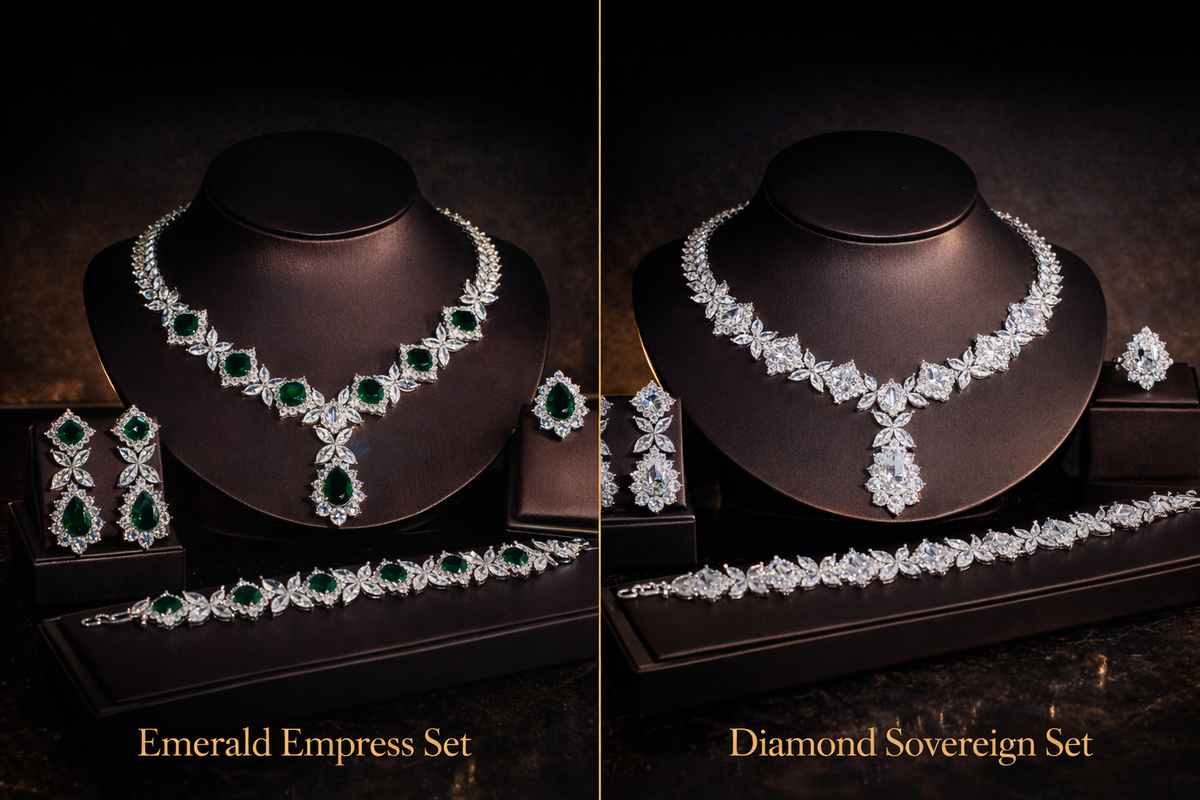 Emerald Sovereign 4-Piece Jewelry Set