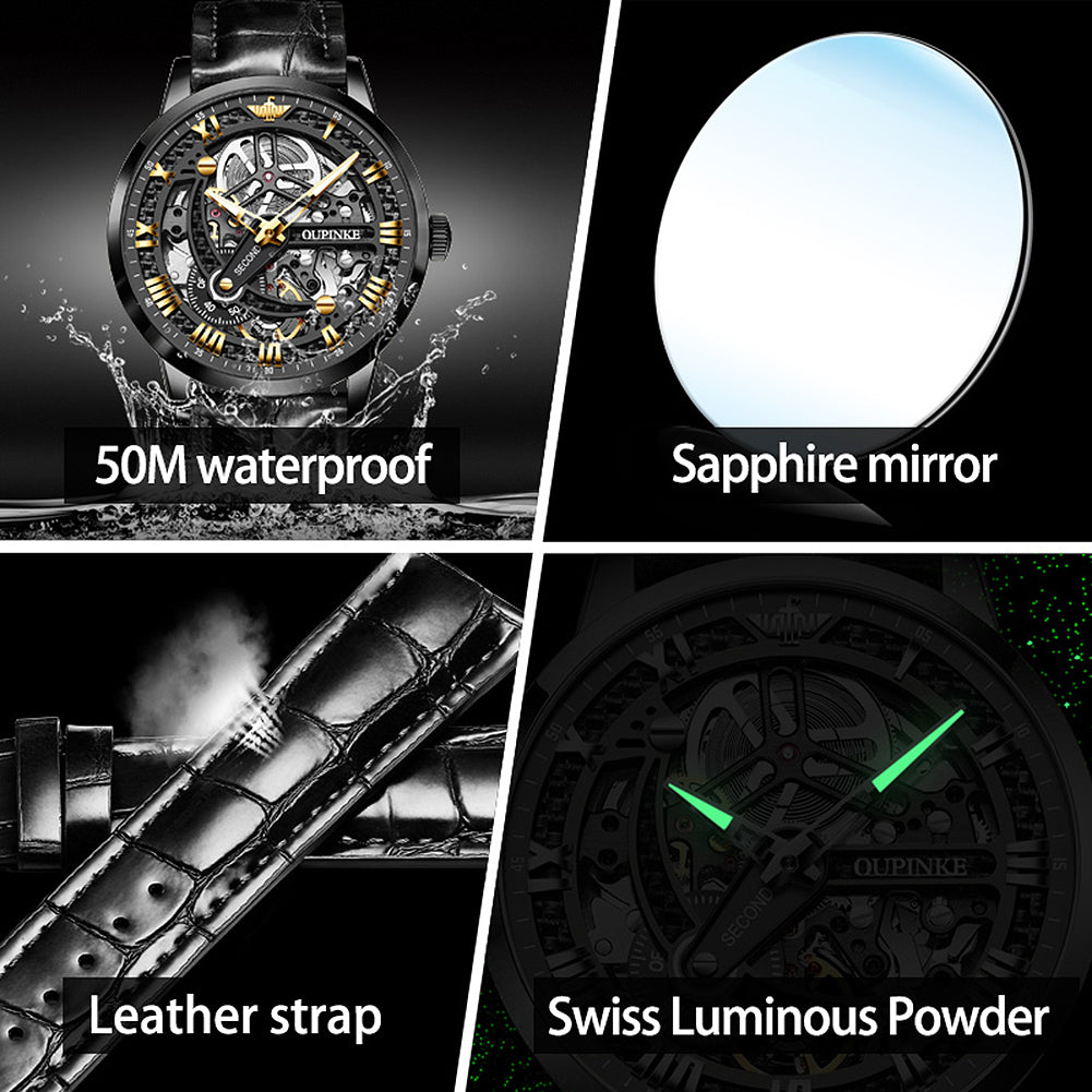 Luxury Skeleton Automatic Watch – Tourbillon,