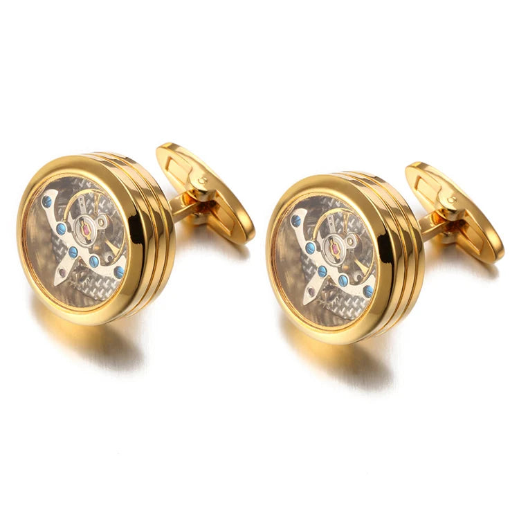 Davis Formal™ Mechanica Automatic Cufflinks – Luxury Skeleton Collection
