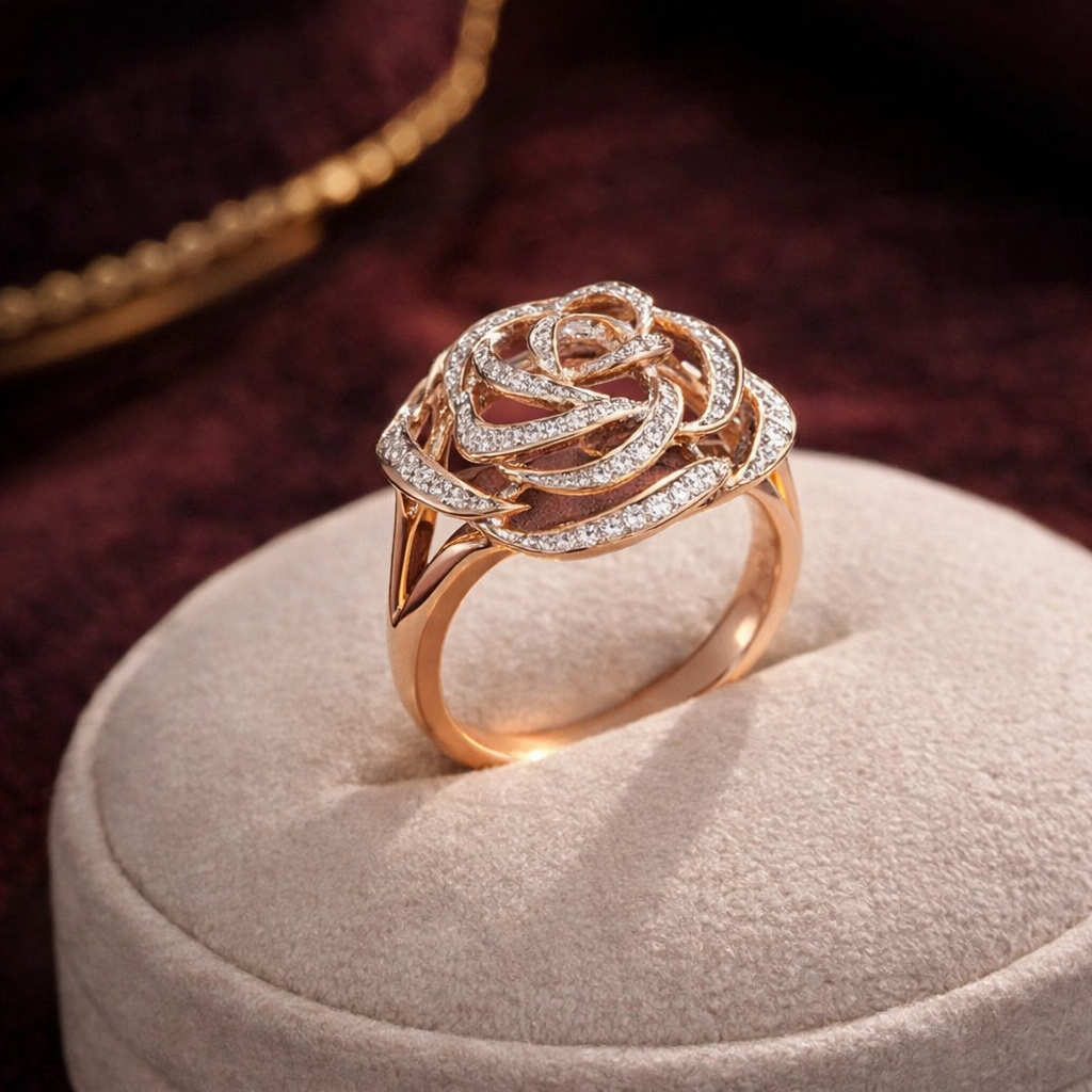 The Sovereign Rose Diamond Ring – Royal Bloom Edition