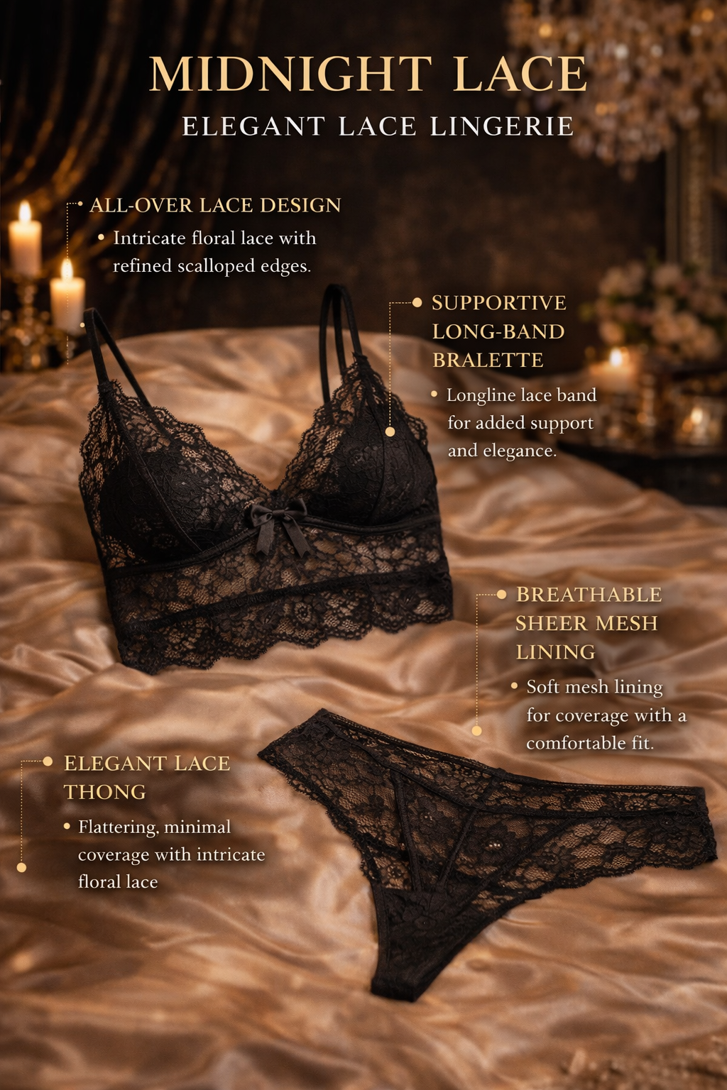 After Dark Lace Set - The Frivolous Edit - Sexy Lace Bra and Panty Sets