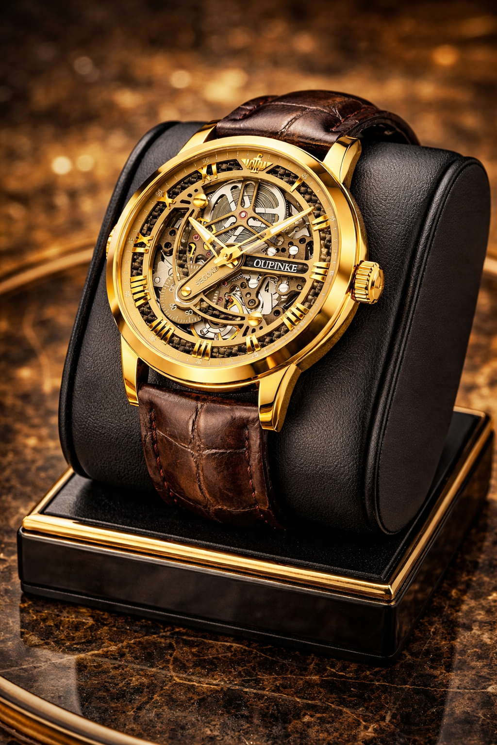 Imperial Gold - Skeleton Automatic Tourbillon watch
