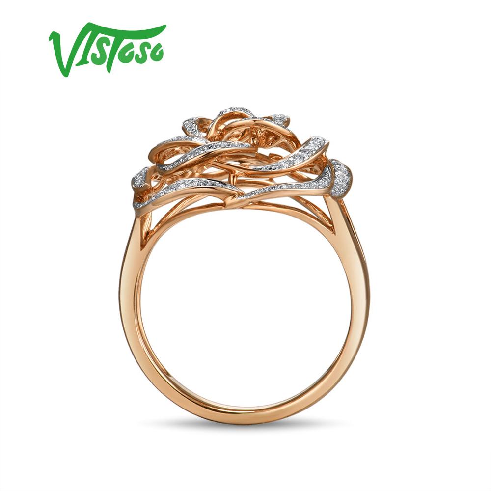 14K 585 Rose Gold Ring Genuine Sparkling Diamond Promise, Engagement, and Anniversary Fine Jewelry