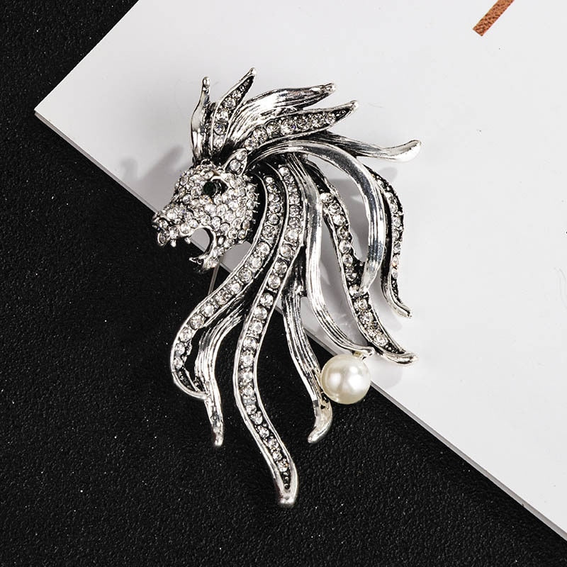 Lion Shield & Crown Men Suit or Shirt Collar Lapel Pins