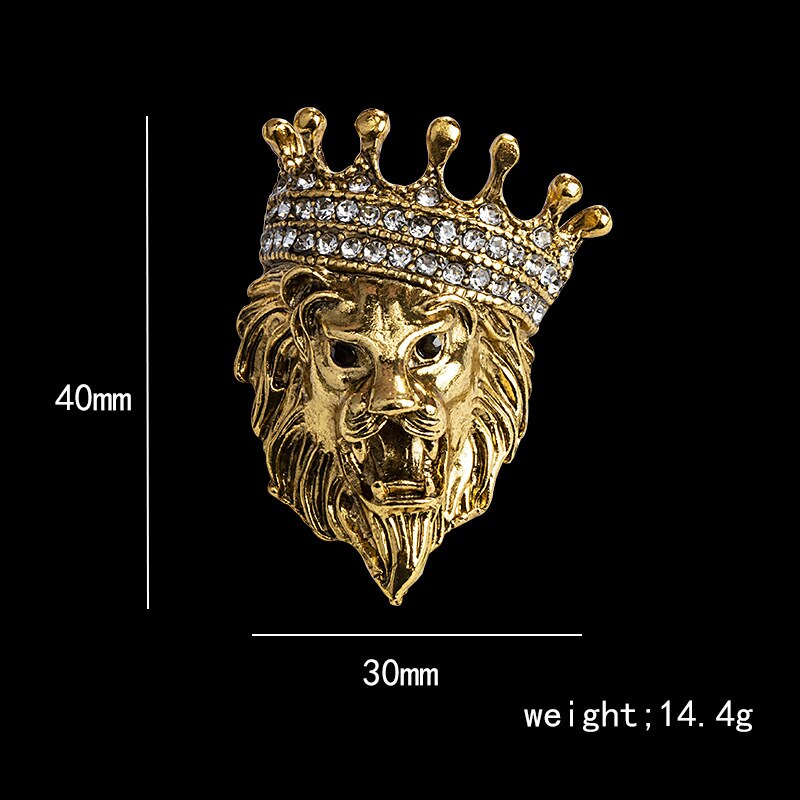 Lion Shield & Crown Men Suit or Shirt Collar Lapel Pins