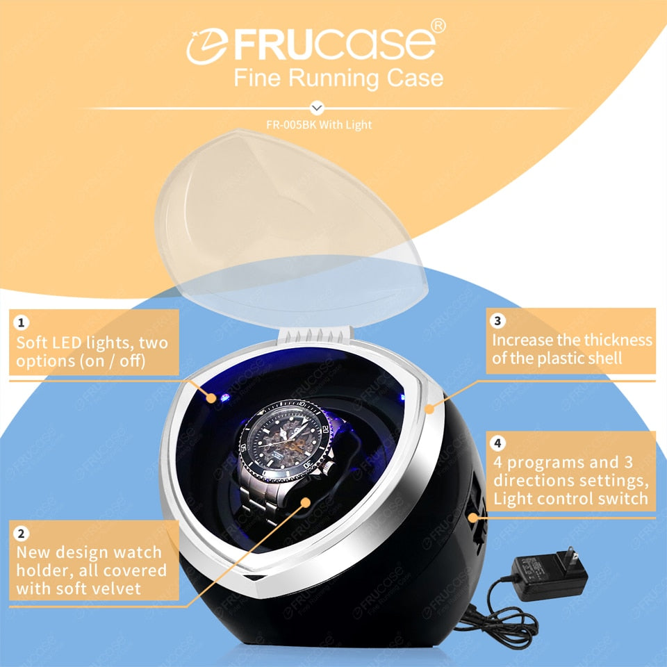 FRUCASE Single Watch Winder for Automatic Watches with 5 Modes Multi-Function Rotation