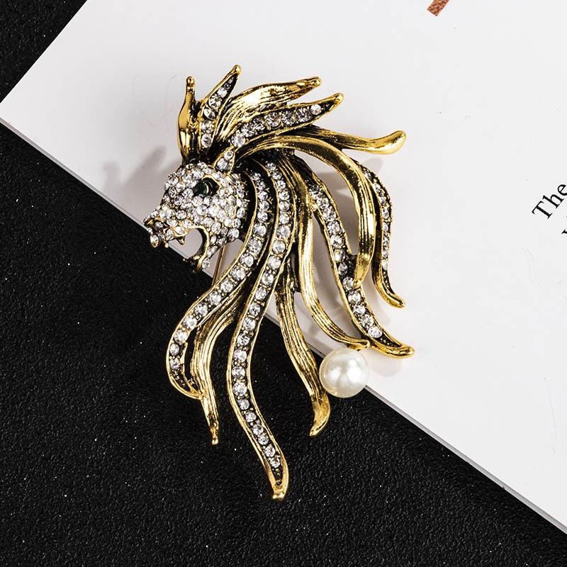 Lion Shield & Crown Men Suit or Shirt Collar Lapel Pins