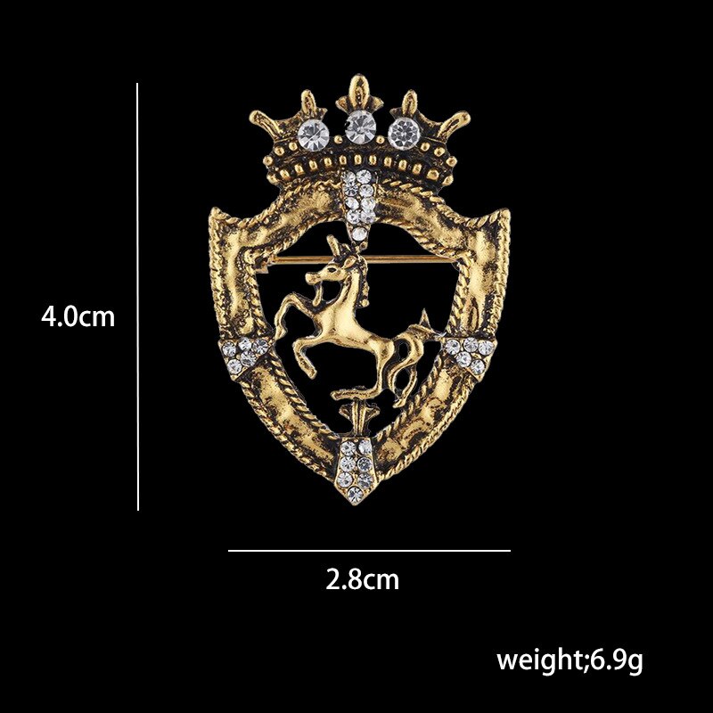 Lion Shield & Crown Men Suit or Shirt Collar Lapel Pins