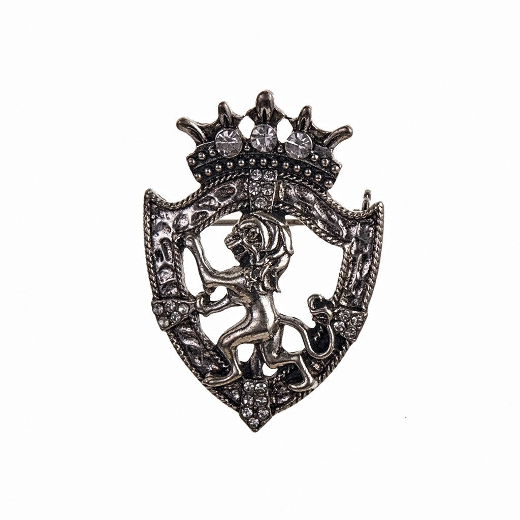 Lion Shield & Crown Men Suit or Shirt Collar Lapel Pins