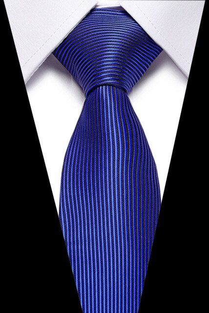 Classic Silk Necktie Jacquard Woven Plaid Check Striped Cravatta Ties for men