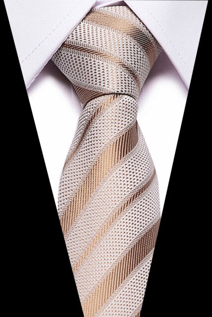 Classic Silk Necktie Jacquard Woven Plaid Check Striped Cravatta Ties for men
