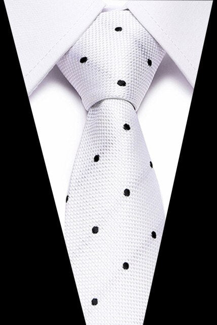 Classic Silk Necktie Jacquard Woven Plaid Check Striped Cravatta Ties for men