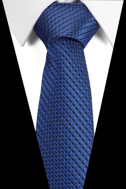 Classic Silk Necktie Jacquard Woven Plaid Check Striped Cravatta Ties for men