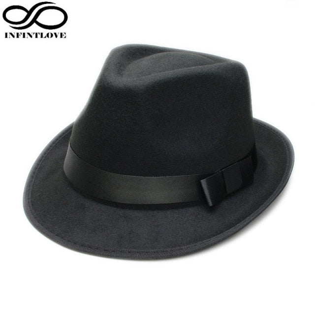 Men's Billycock Fedora Panama Wide Brim Fold Sag Top Bowler/Derby Jazz Hat with Ribbon