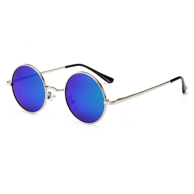 Designer Round Polarized Sunglasses with Metal Frame & UV400 Protection