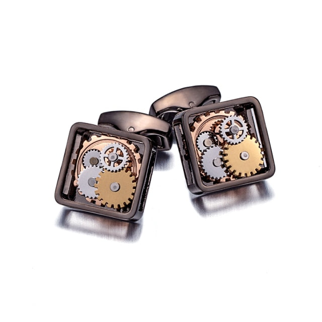 KFLK Luxury Shirt Gift Cufflinks for Mens gift Brand Wedding Cuff links Mechanical gear Button Custom male High Quality