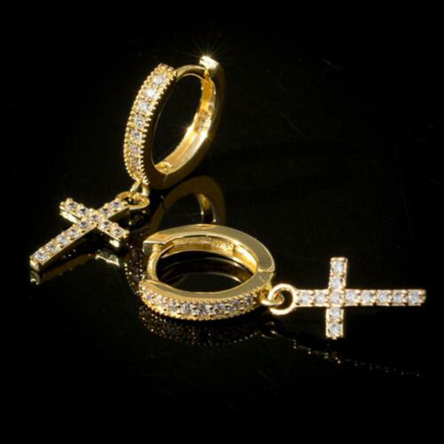 Arrow Cross-shape Drop Earrings for Women/Men Dazzling Crystal Zirconia Earrings