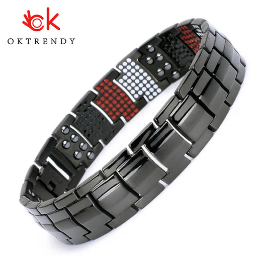 Energizing 100% Pure Titanium  Hematite Magnetic Bracelet with Therapeutic Energy Healing Benefits for Men & Women