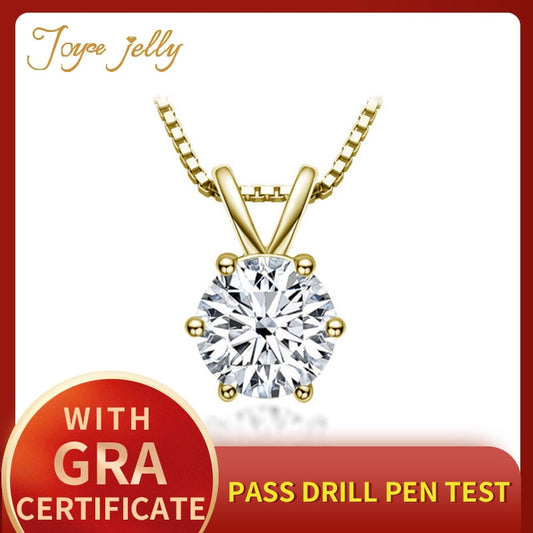 1ct Moissanite Necklace For Charm Women 1ct Diamond Pendant Silver 925 Jewelry Engagement Wedding Party Gifts