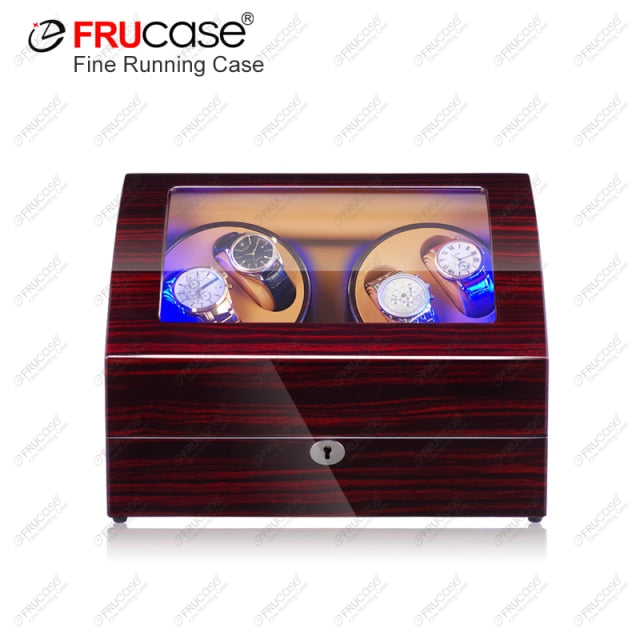 Watch Winder Case FRUCASE Light Up Box for Automatic Watches Wooden Watch Box Watches Storage Collector