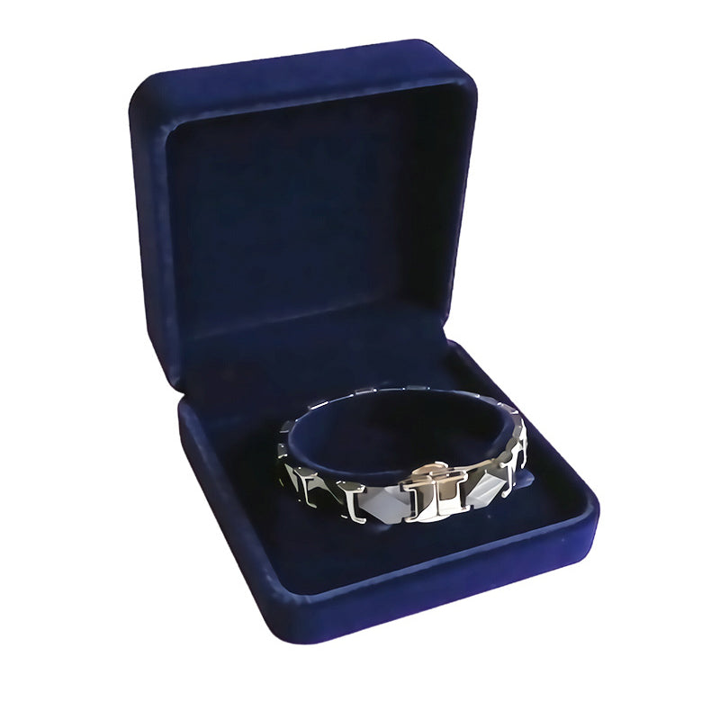 Energetic Magnetic Ceramic Bracelets Germanium Black Steel Therapeutic Health Bio Energy Benefits for Arthritis