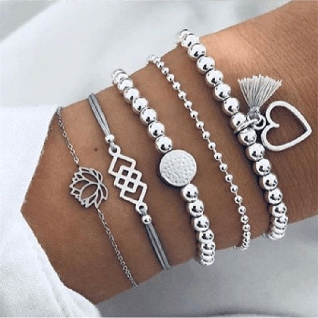 Bohemian Bracelets & Bangles Set Vintage Bead Boho Charm Bracelet For Women Jewelry Accessories