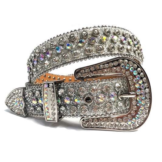 Diamond Stud Crystal & Rhinestone Western Cowgirl Cowboy Belt For Women Men