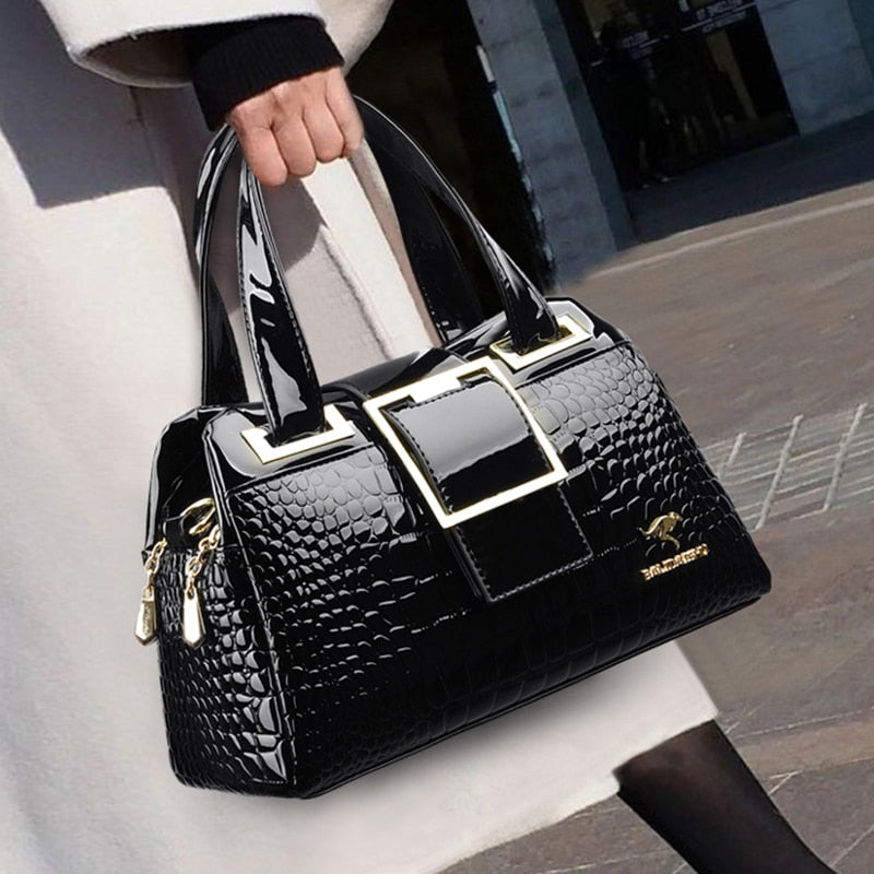 Luxury Crocodile Pattern Designer Handbag for Women