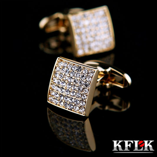 Gold Cufflink with Diamonds for men
